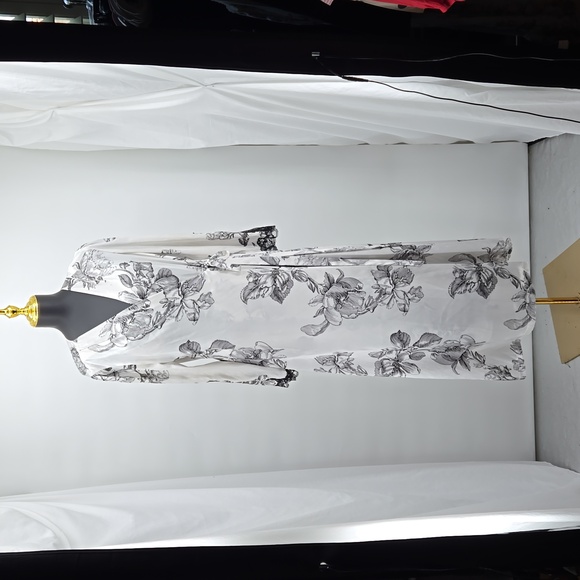 Soma Intimates Gown and Robe Black White Sexy Lace Accents Ties on Side Size L - Picture 8 of 14